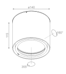 Lampy sufitowe - Aqform TUBA 111 230V 34cm natynkowy 46610-0000-U8-PH - produkt 2
