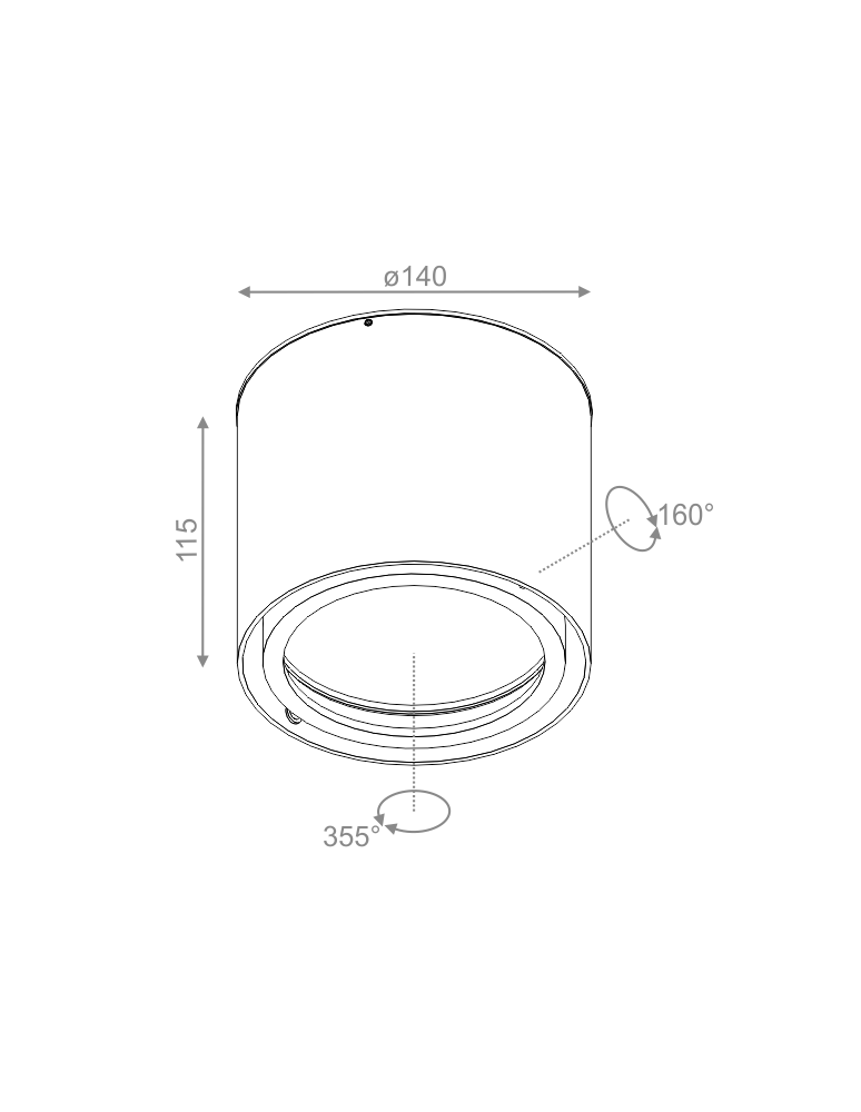 Lampy sufitowe - Aqform TUBA 111 230V 34cm natynkowy 46610-0000-U8-PH - produkt kolory-swiatla.pl 2