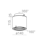 Lampy sufitowe - Aqform TUBA distance 111x1 natynkowa 45603-0000-T8-PH - product 2