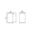 Kinkiety zewnętrzne - Italux Lenta 4K Zewnętrzna Ścienna Czarny piaskowany IP54 1xLED 15W 4000K OWL-2805-1-4K - product 3