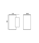 Kinkiety zewnętrzne - Italux Lenta 4K Zewnętrzna Ścienna Czarny piaskowany IP54 2xLED 20W 4000K OWL-2805-2-4K - product 2