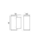 Kinkiety zewnętrzne - Italux Lenta 3K Zewnętrzna Ścienna Czarny piaskowany IP54 2xLED 14W 3000K OWL-2026B-2-3K - product 2