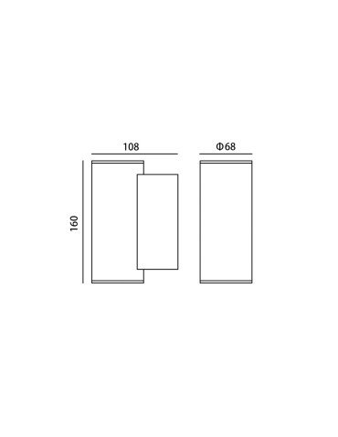 Italux Lenta 3K Zewnętrzna Ścienna Czarny piaskowany IP54 2xLED 14W 3000K OWL-2026B-2-3K - produkt 2