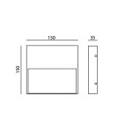 Lampy do oświetlania ścieżek - Italux Fenis 3K Zewnętrzna Ścienna Czarny piaskowany IP54 1xLED 3W 3000K OWL-2685-3K - product 2