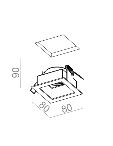 Aqform MINISQUARE x1 230V wpuszczany 30019-0000-U8-PH - produkt 2