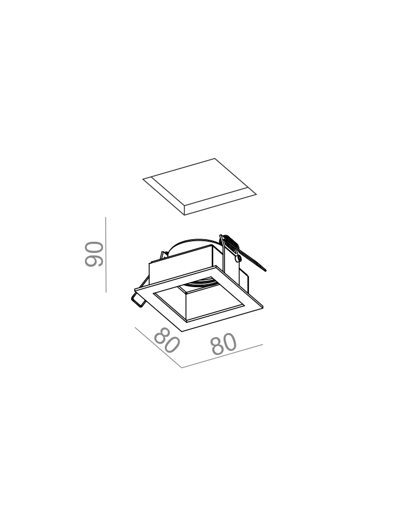 Lampy podtynkowe kwadratowe - Aqform MINISQUARE x1 230V wpuszczany 30019-0000-U8-PH - product kolory-swiatla.pl 2