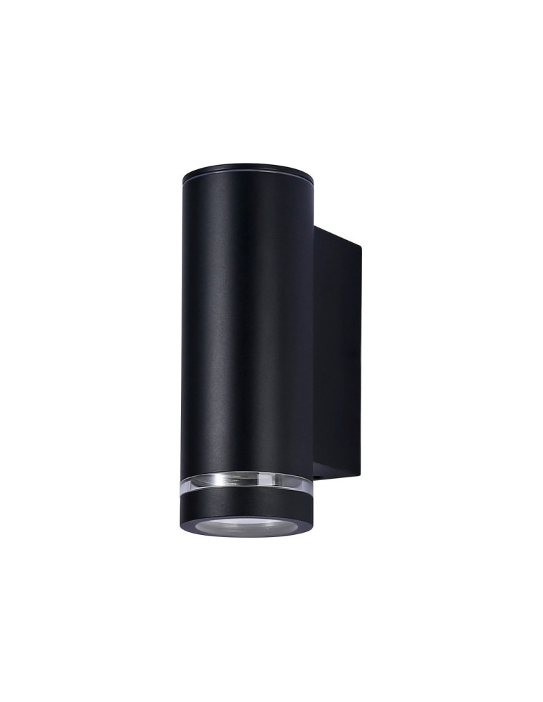 Kinkiety zewnętrzne - Italux Fondo GU10 Zewnętrzna Ścienna Czarny piaskowany IP54 1xGU10 40W OWL-2067-1-GU10 - product kolory-swiatla.pl 3