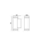 Italux Fondo GU10 Zewnętrzna Ścienna Czarny piaskowany IP54 2xGU10 40W OWL-2067-2-GU10 Italux Fondo GU10 Zewnętrzna Ścienna Czarny piaskowany IP54 2xGU10 40W OWL-2067-2-GU10