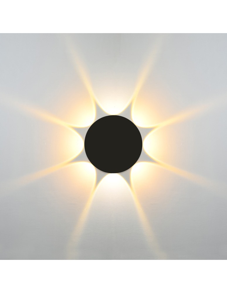 Kinkiety zewnętrzne - Italux Macba Zewnętrzna Ścienna Czarny piaskowany IP54 1xLED 8W 3000K OWL-6031-8-3K - product kolory-swiatla.pl 2