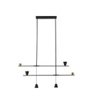 Lampy wiszące designerskie - Azzardo SPOLETO 2 BK 3000K Czarny Mat/Złoty 4xLED Wisząca AZ5642 - product 1