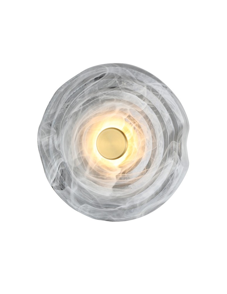 Azzardo NESTOR TOP 30 BRASS Dymiony Transparentny/Mosiądz Szczotkowany 1xLED Kinkiet Designerski AZ5830