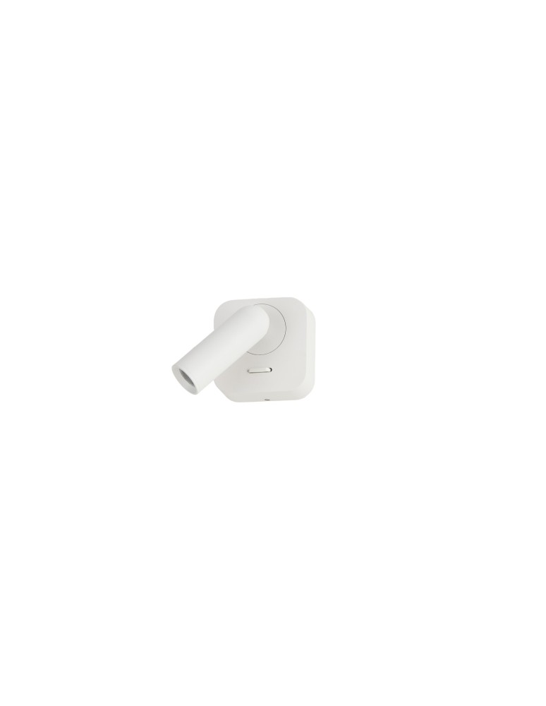 Azzardo LUGANO SQUARE WALL WH 3000K Biały 1xLED Kinkiet do Czytania z Włącznikiem AZ5654