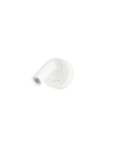Azzardo LUGANO ROUND WALL WH 3000K Biały 1xLED Kinkiet do Czytania z Włącznikiem AZ5627