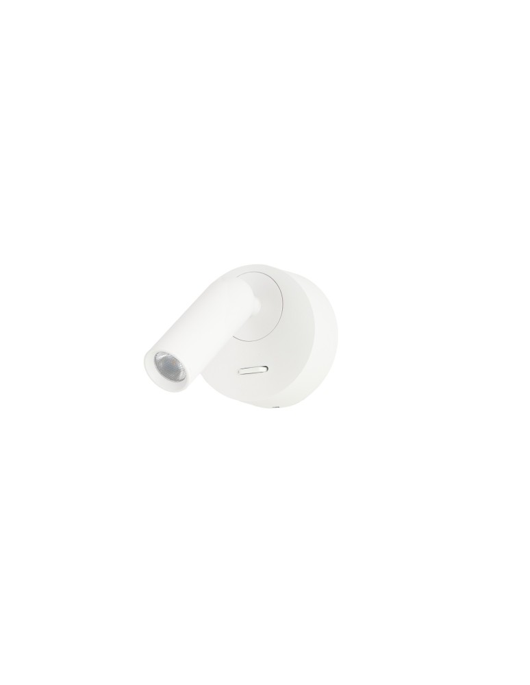 Azzardo LUGANO ROUND WALL WH 3000K Biały 1xLED Kinkiet do Czytania z Włącznikiem AZ5627