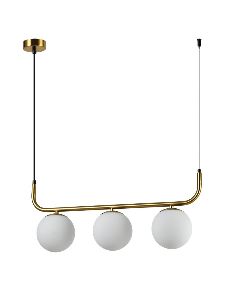 Light Prestige Lampa wisząca Alisa 3xE14 złota/biała LP-005/3L GD Light Prestige Lampa wisząca Alisa 3xE14 złota/biała LP-005/3L GD