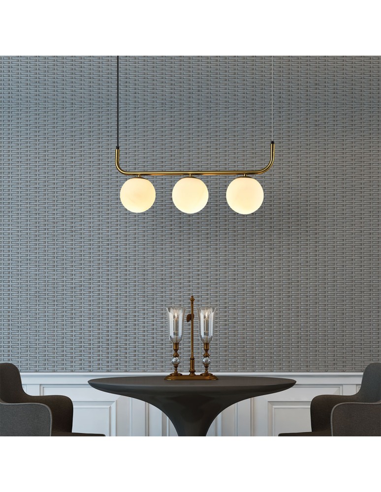 Light Prestige Lampa wisząca Alisa 3xE14 złota/biała LP-005/3L GD Light Prestige Lampa wisząca Alisa 3xE14 złota/biała LP-005/3L GD