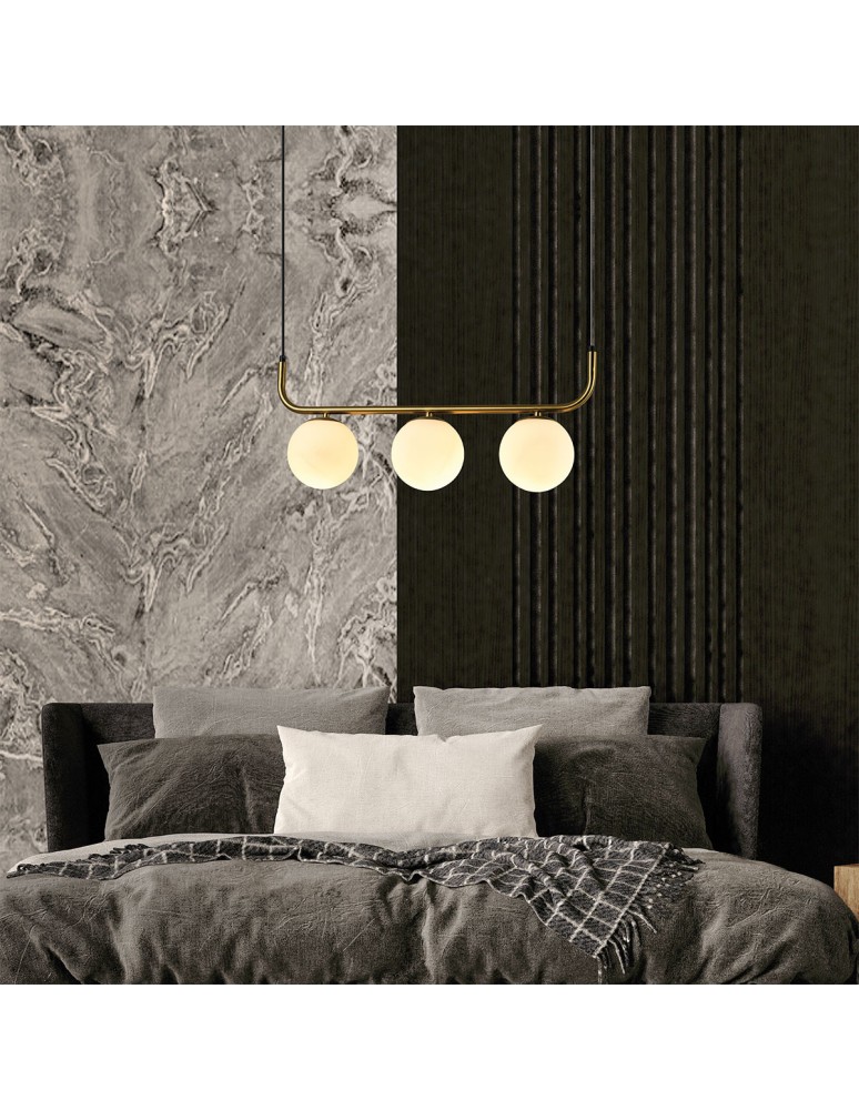 Light Prestige Lampa wisząca Alisa 3xE14 złota/biała LP-005/3L GD Light Prestige Lampa wisząca Alisa 3xE14 złota/biała LP-005/3L GD