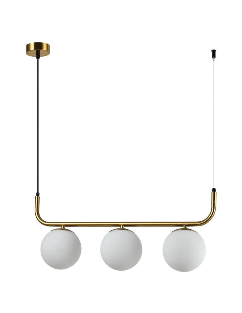 Light Prestige Lampa wisząca Alisa 3xE14 złota/biała LP-005/3L GD Light Prestige Lampa wisząca Alisa 3xE14 złota/biała LP-005/3L GD