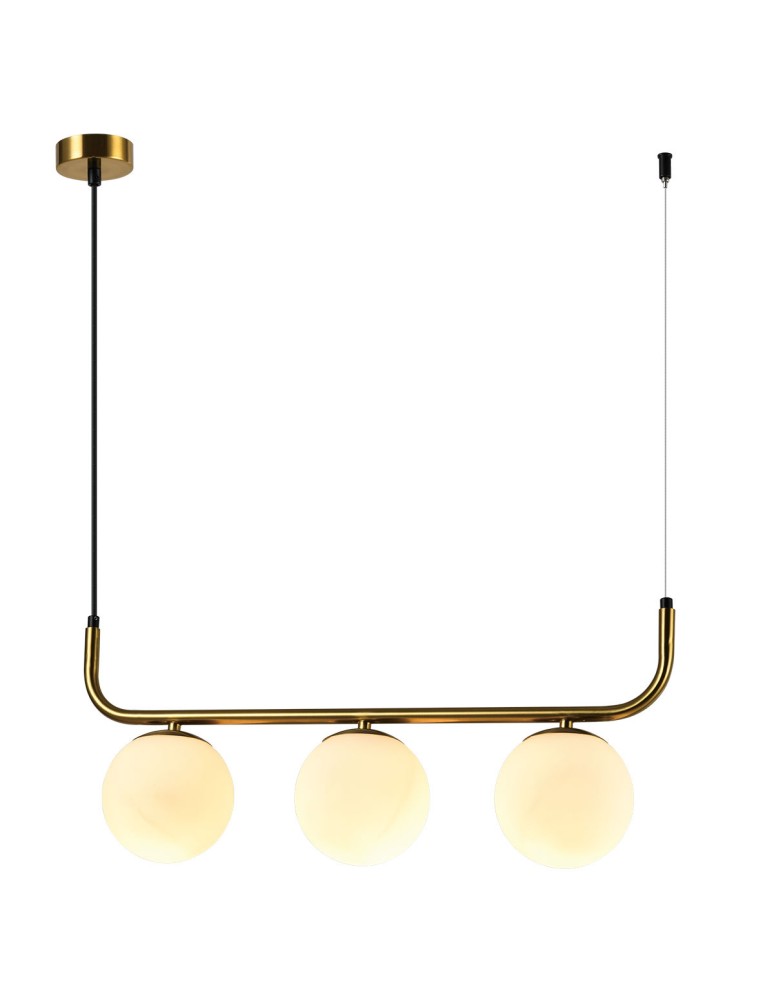 Light Prestige Lampa wisząca Alisa 3xE14 złota/biała LP-005/3L GD Light Prestige Lampa wisząca Alisa 3xE14 złota/biała LP-005/3L GD