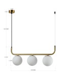 Light Prestige Lampa wisząca Alisa 3xE14 złota/biała LP-005/3L GD Light Prestige Lampa wisząca Alisa 3xE14 złota/biała LP-005/3L GD