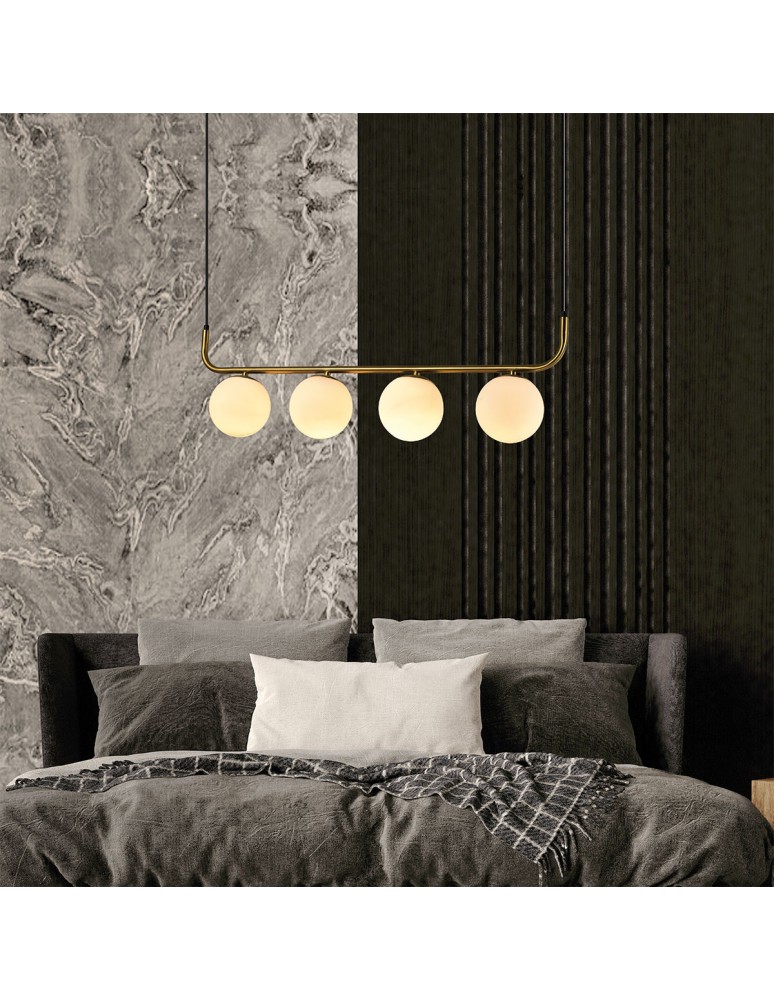 Light Prestige Lampa wisząca Alisa 4xE14 złota/biała LP-005/4L GD