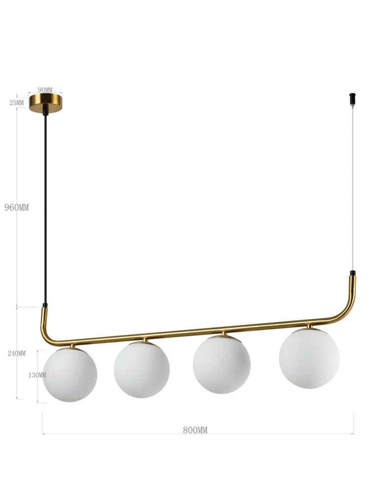 Light Prestige Lampa wisząca Alisa 4xE14 złota/biała LP-005/4L GD