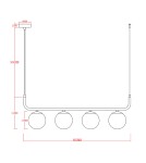 Lampy wiszące kule - Light Prestige Lampa wisząca Alisa 4xE14 złota/biała LP-005/4L GD - product 9