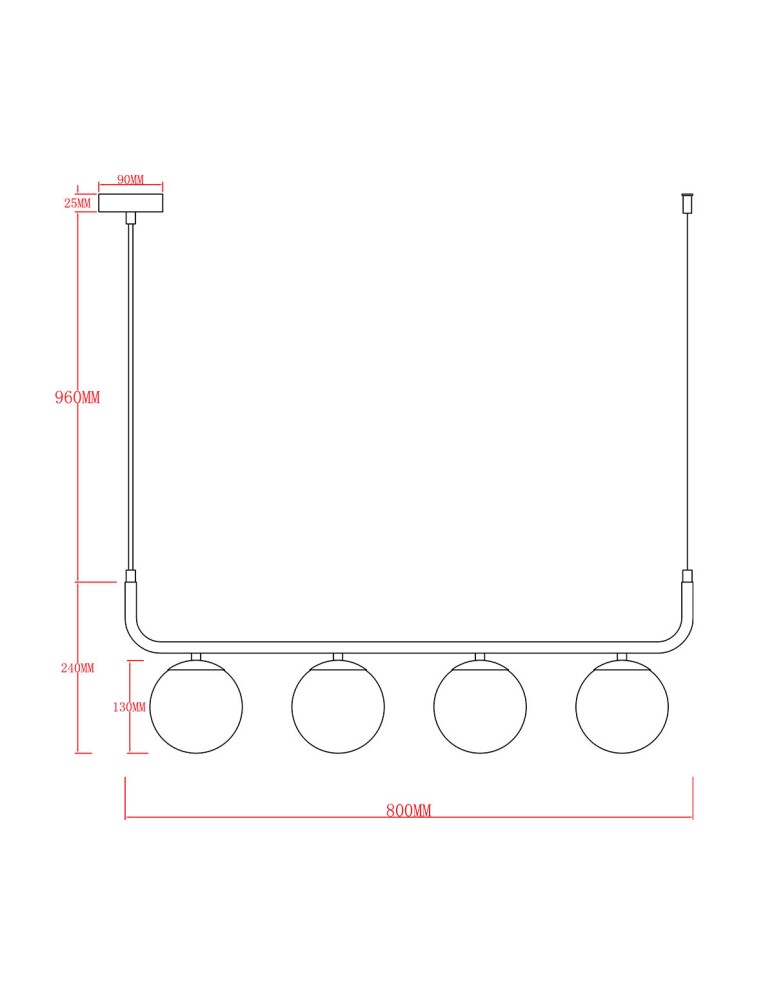 Light Prestige Lampa wisząca Alisa 4xE14 złota/biała LP-005/4L GD