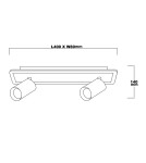 Light Prestige Spot Parma 2 2xGU10 + 1xLED CCT czarny LP-0612/2WS BK Light Prestige Spot Parma 2 2xGU10 + 1xLED CCT czarny LP-0612/2WS BK