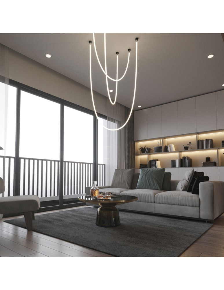 Light Prestige Lampa wisząca Rope Light 2M 1xLED biały/złoty LP-642/2M Light Prestige Lampa wisząca Rope Light 2M 1xLED biały/złoty LP-642/2M