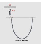 Light Prestige Lampa wisząca Rope Light 3M 1xLED biały/złoty LP-642/3M Light Prestige Lampa wisząca Rope Light 3M 1xLED biały/złoty LP-642/3M