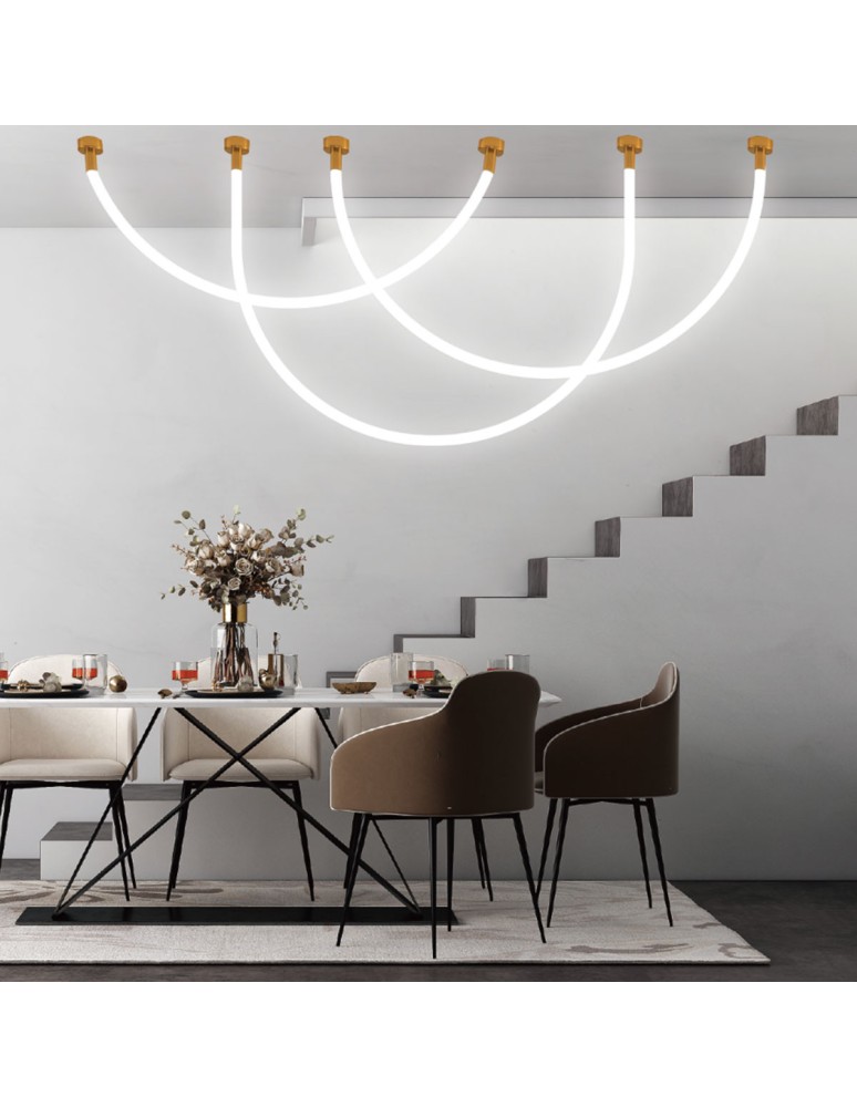 Light Prestige Lampa wisząca Rope Light 4M 1xLED biały/złoty LP-642/4M Light Prestige Lampa wisząca Rope Light 4M 1xLED biały/złoty LP-642/4M
