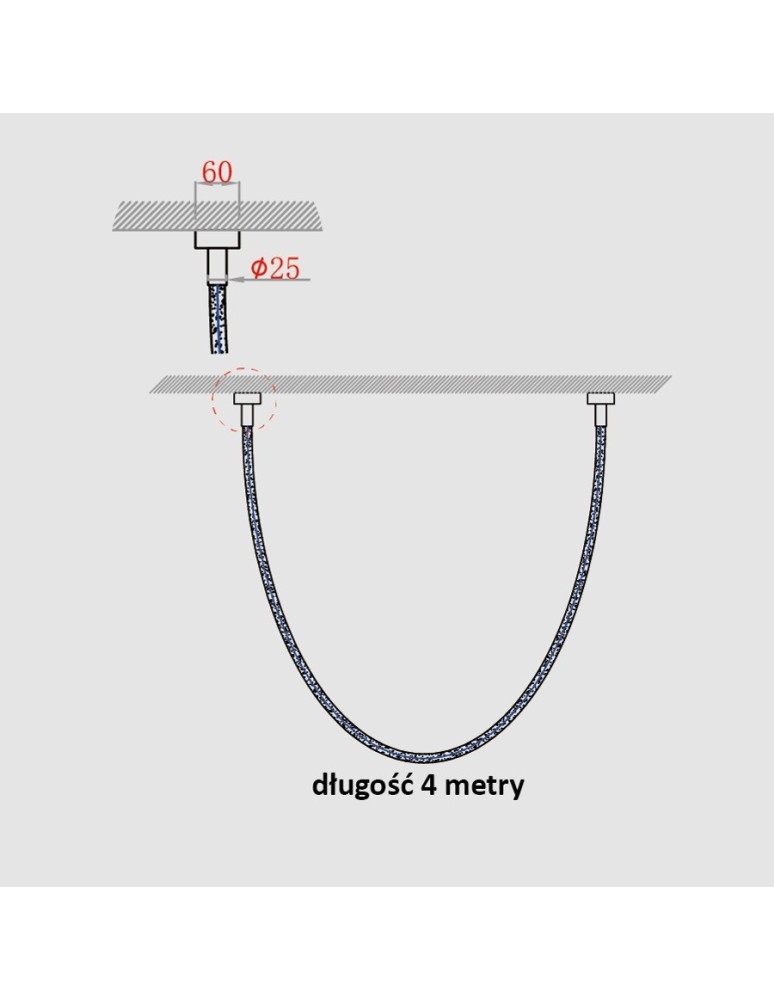 Light Prestige Lampa wisząca Rope Light 4M 1xLED biały/złoty LP-642/4M Light Prestige Lampa wisząca Rope Light 4M 1xLED biały/złoty LP-642/4M