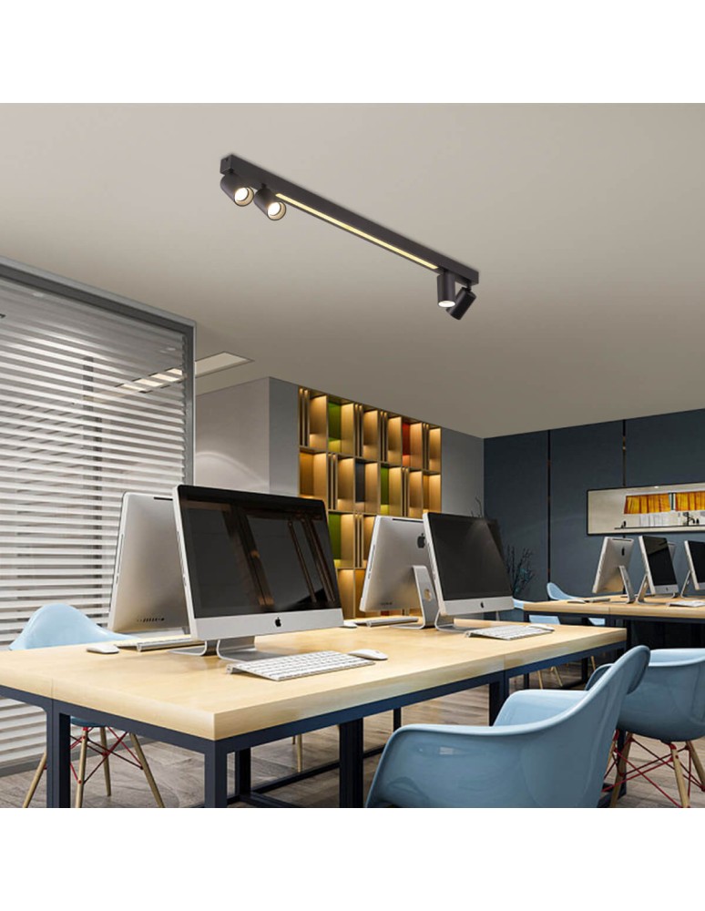 Light Prestige Lampa sufitowa Perugia 4xGU10 + 1xLED czarna LP-0703/4C BK Light Prestige Lampa sufitowa Perugia 4xGU10 + 1xLED czarna LP-0703/4C BK