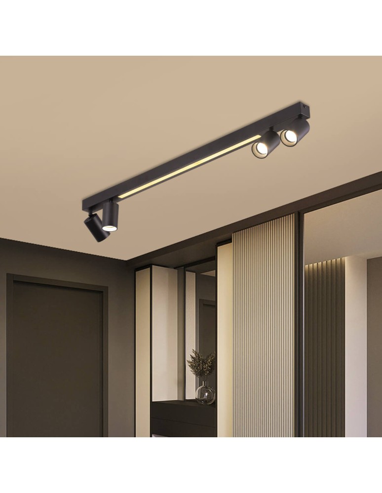 Light Prestige Lampa sufitowa Perugia 4xGU10 + 1xLED czarna LP-0703/4C BK Light Prestige Lampa sufitowa Perugia 4xGU10 + 1xLED czarna LP-0703/4C BK