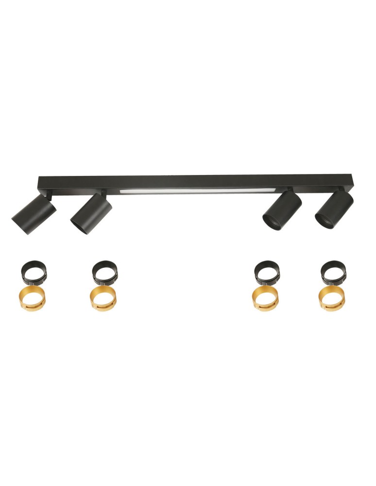 Light Prestige Lampa sufitowa Perugia 4xGU10 + 1xLED czarna LP-0703/4C BK Light Prestige Lampa sufitowa Perugia 4xGU10 + 1xLED czarna LP-0703/4C BK