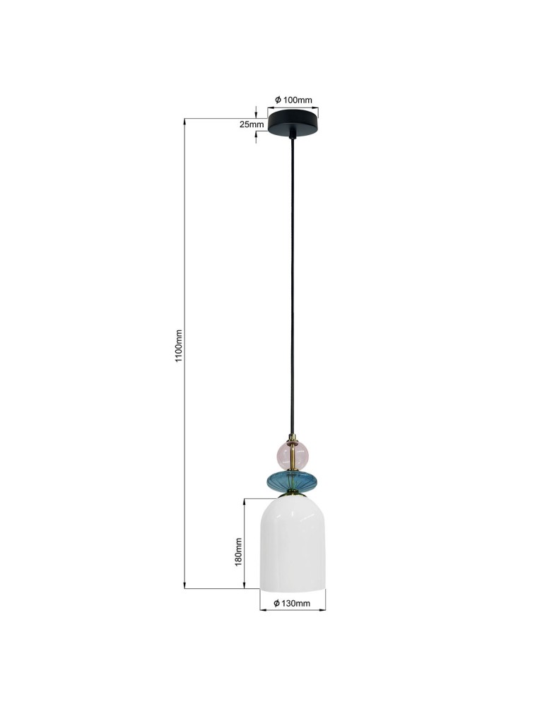 Light Prestige Lampa wisząca Tropea 1xE27 biała, średnia LP-2004/1P M WH Light Prestige Lampa wisząca Tropea 1xE27 biała, średnia LP-2004/1P M WH