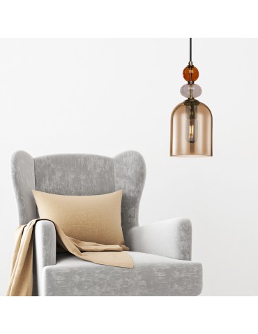 Light Prestige Lampa wisząca Tropea 1xE27 bursztynowa, średnia LP-2004/1P M AM - produkt 2