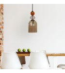 Lampy wiszące pojedyncze - Light Prestige Lampa wisząca Tropea 1xE27 bursztynowa, średnia LP-2004/1P M AM - product 4