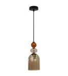 Lampy wiszące pojedyncze - Light Prestige Lampa wisząca Tropea 1xE27 bursztynowa, średnia LP-2004/1P M AM - product 5