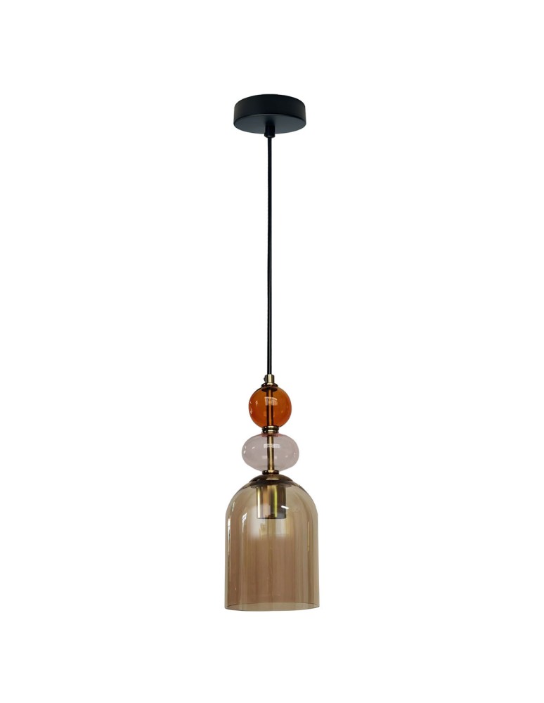 Light Prestige Lampa wisząca Tropea 1xE27 bursztynowa, średnia LP-2004/1P M AM