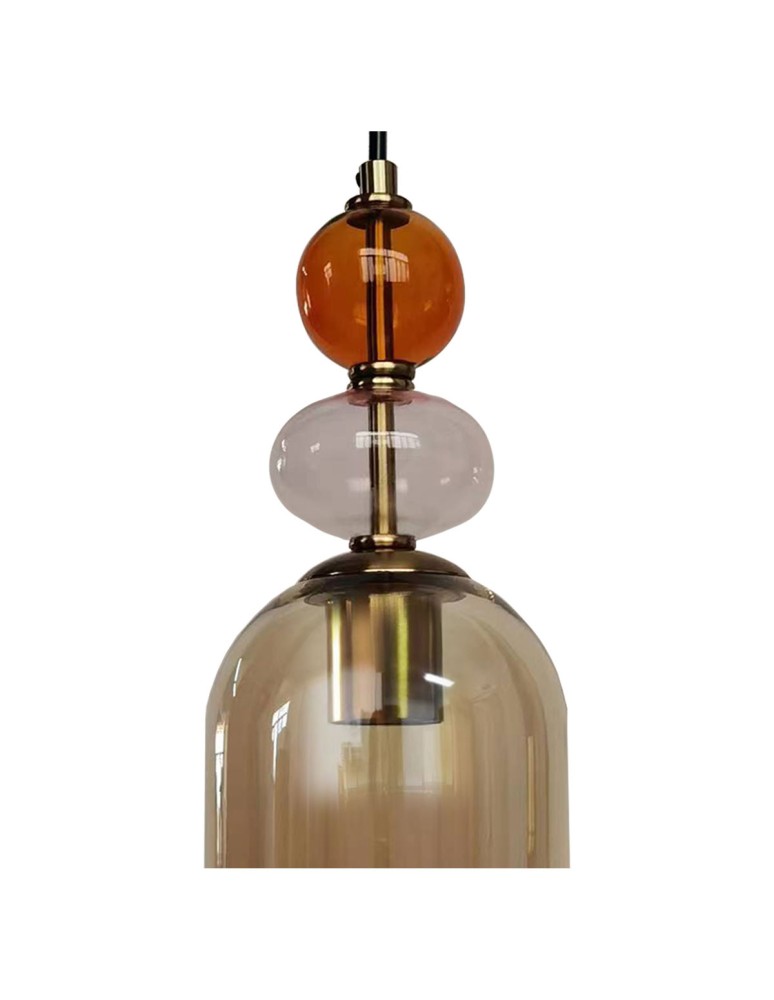 Light Prestige Lampa wisząca Tropea 1xE27 bursztynowa, średnia LP-2004/1P M AM