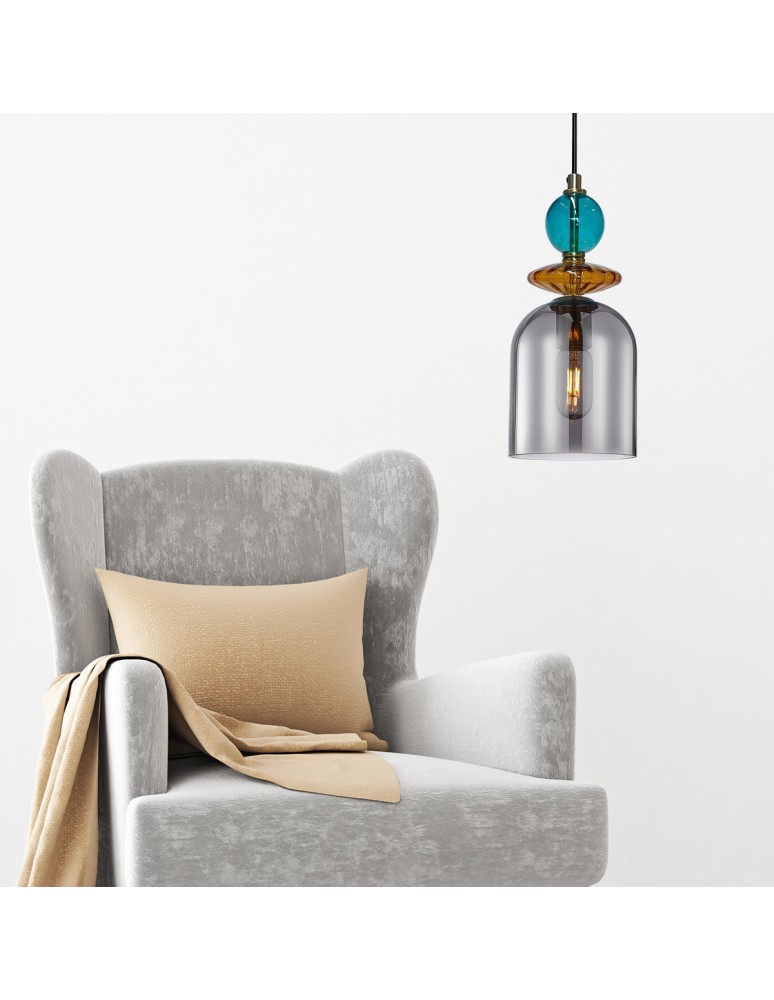 Light Prestige Lampa wisząca Tropea 1xE27 dymna, średnia LP-2004/1P M SM Light Prestige Lampa wisząca Tropea 1xE27 dymna, średnia LP-2004/1P M SM