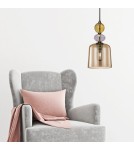 Light Prestige Lampa wisząca Tropea 1xE27 bursztynowa, mała LP-2004/1P S AM Light Prestige Lampa wisząca Tropea 1xE27 bursztynowa, mała LP-2004/1P S AM
