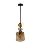 Light Prestige Lampa wisząca Tropea 1xE27 bursztynowa, mała LP-2004/1P S AM Light Prestige Lampa wisząca Tropea 1xE27 bursztynowa, mała LP-2004/1P S AM