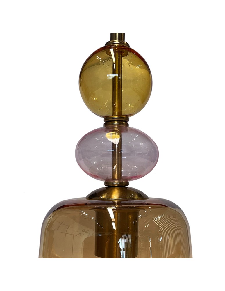 Light Prestige Lampa wisząca Tropea 1xE27 bursztynowa, mała LP-2004/1P S AM Light Prestige Lampa wisząca Tropea 1xE27 bursztynowa, mała LP-2004/1P S AM