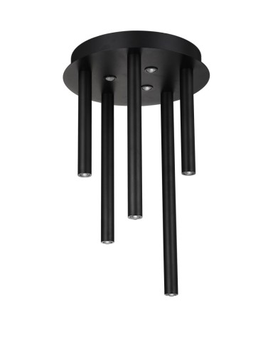 Azzardo ILIOS 5 Sufitowa 3-STEP DIMM BK Czarny Mat 8xLED 3 Tryby Jasności Rurki Sople AZ5750