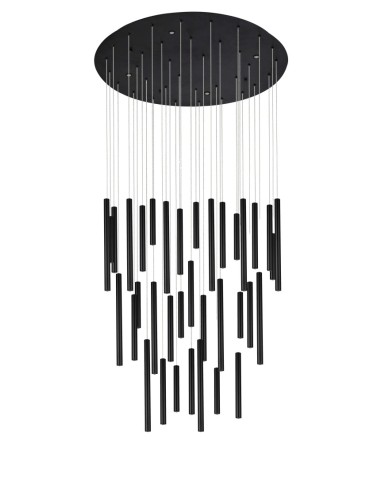 Azzardo ILIOS 36 Wisząca 3-STEP DIMM BK Czarny Mat 40xLED 3 Tryby Jasności Rurki Sople AZ5747