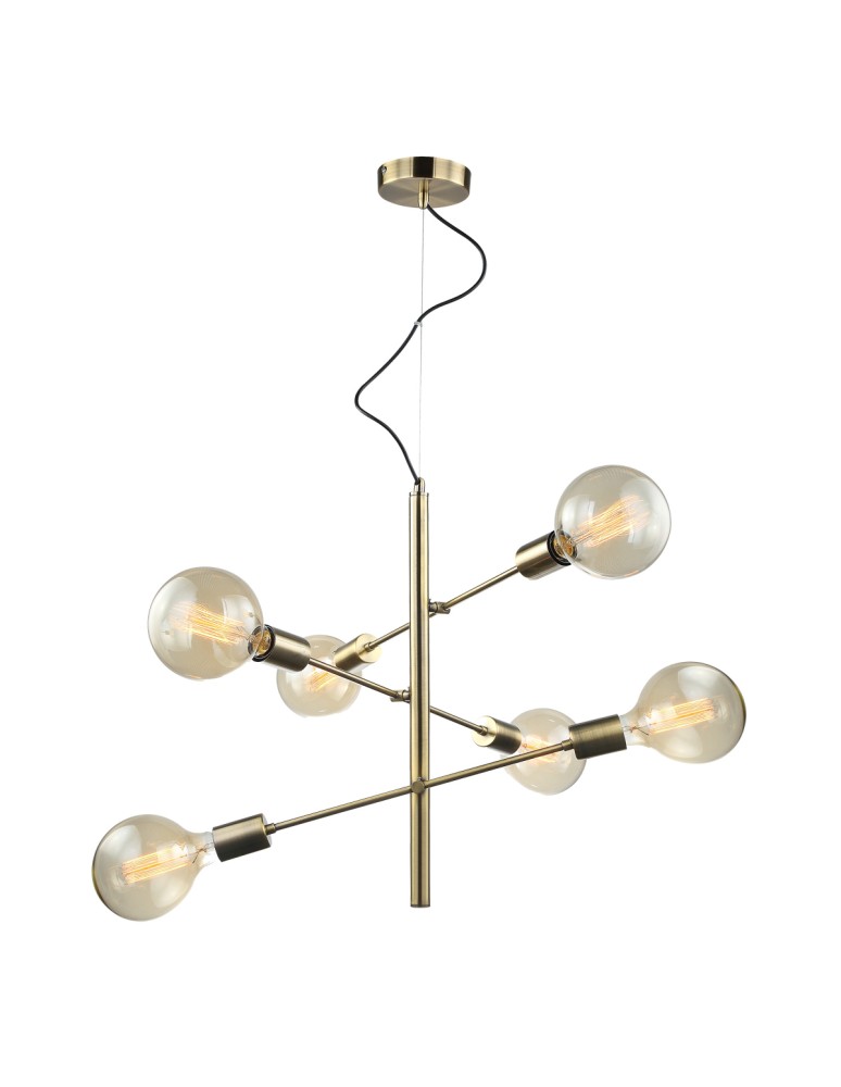 Lampy wiszące - ITALUX Madalyn Wisząca 6xE27 MDM3582/6 AB - produkt kolory-swiatla.pl 1