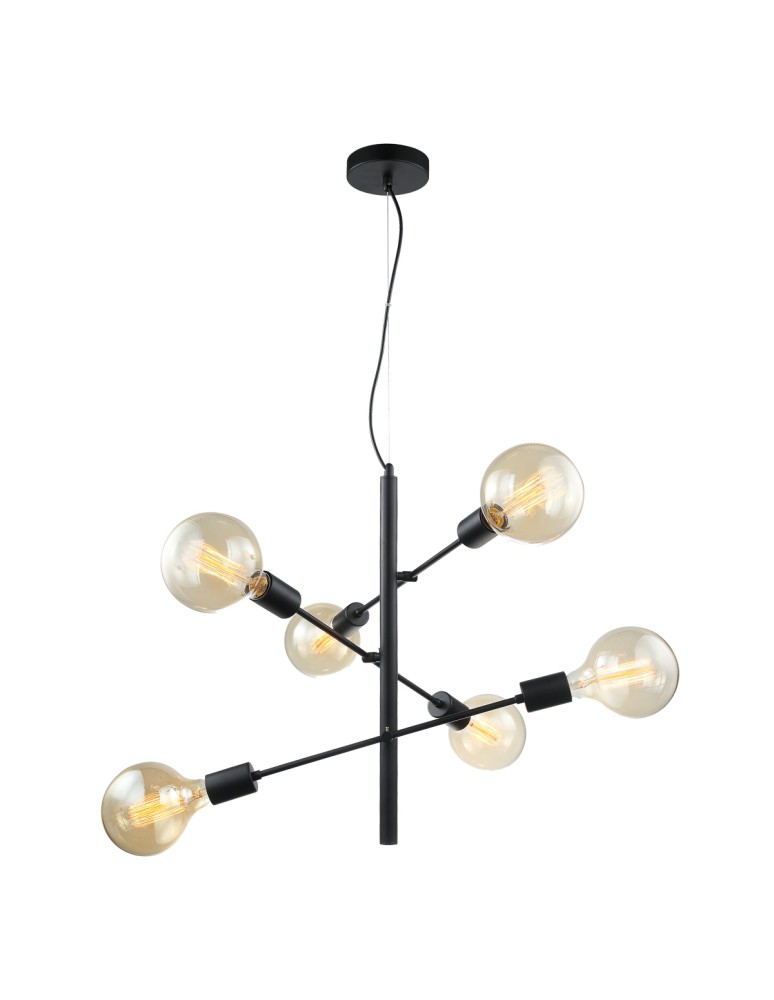 Lampy wiszące - ITALUX Madalyn Wisząca 6xE27 MDM3582/6 BK - produkt kolory-swiatla.pl 1